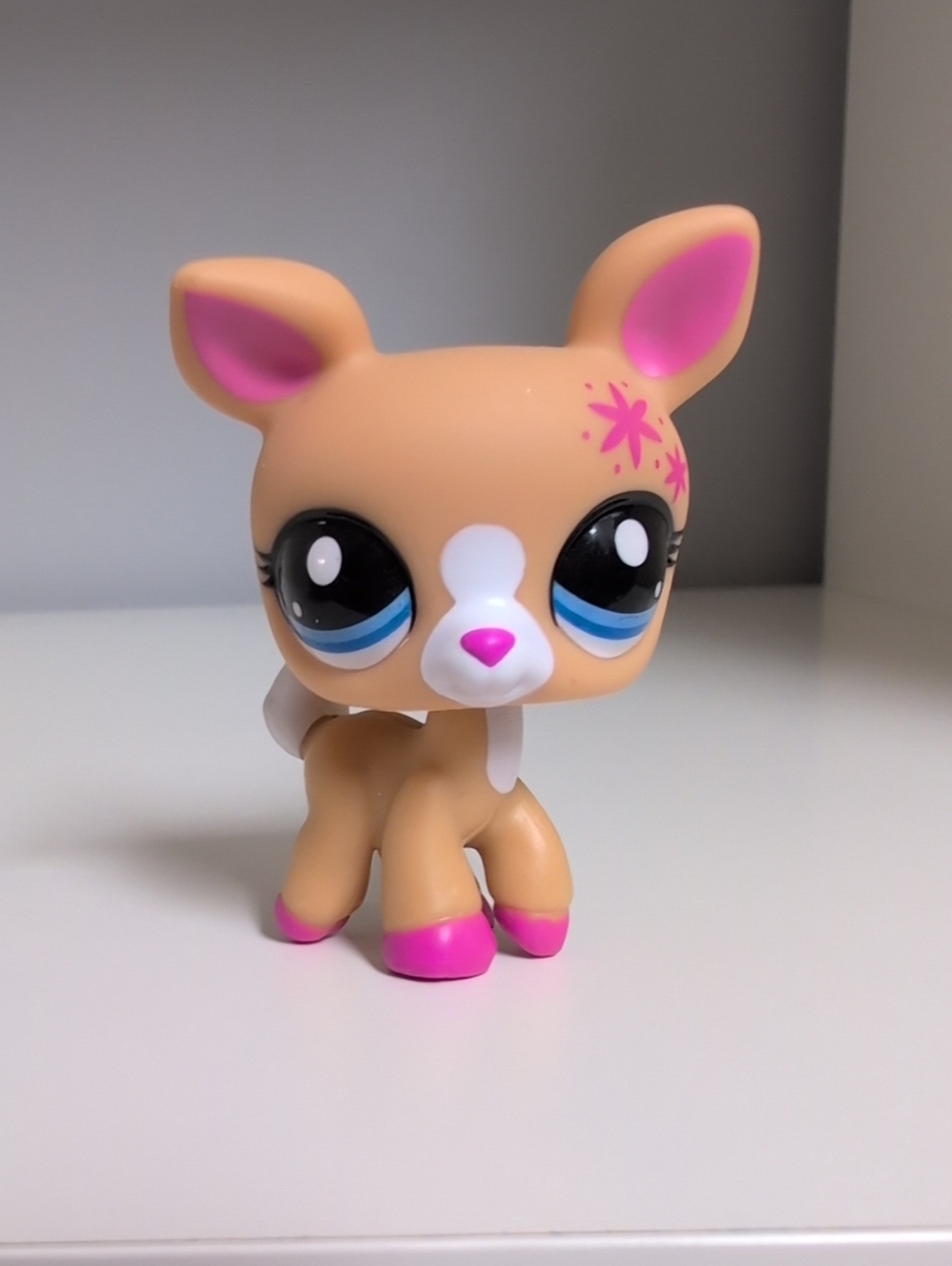 Authentic Littlest Pet Shop Deer Fawn G7 #123 Pink Accents Basic Fun